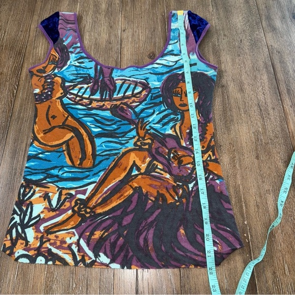 Custo Barcelona Y2K 90s Purple Fitted Graphic Tee S/M Velvet short sleeve RARE - Picture 4 of 10